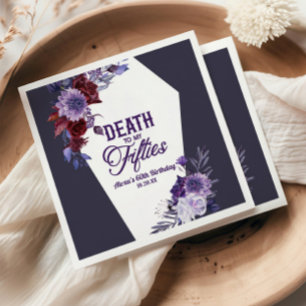 Death To My Fifties Floral 60th Birthday Party Napkins