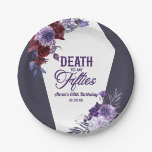 Death To My Fifties Floral 60th Birthday Party Paper Plates