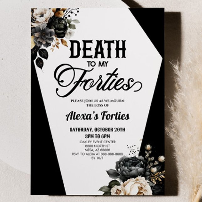 Death To My Forties Floral 50th Birthday Party Invitation (Creator Uploaded)