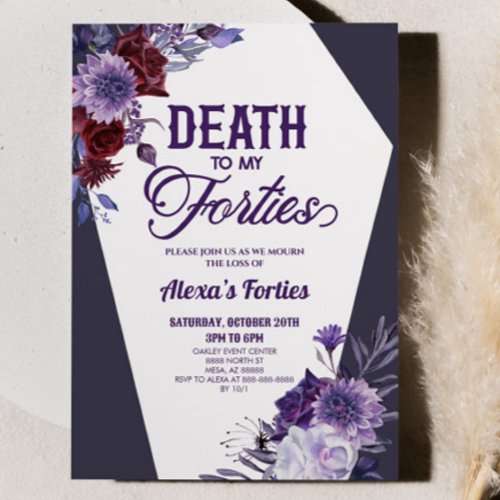 Death To My Forties Floral 50th Birthday Party