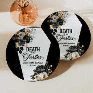 Death To My Forties Floral 50th Birthday Party Paper Plates