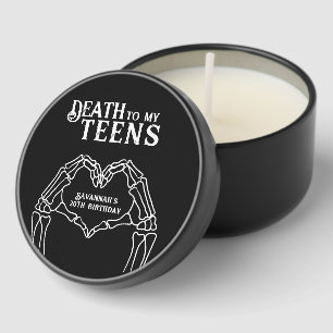Death To My Teens Trendy Gothic 20th Birthday Mini Candle Favors