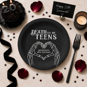 Death To My Teens Trendy Gothic 20th Birthday Paper Plates