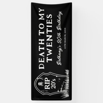 Death To My 20s Partydekoration – 13-teiliges Set Mit Banner & Hängenden Wirbeln Für 30. Geburtstag