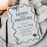 Death to My Twenties 30th Birthday Party Invitation<br><div class="desc">Say farewell to your twenties era in hauntingly chic style with our Death to My Twenties Halloween Birthday Invite. Featuring an elegant black-and-white design with spooky accents, this invitation is perfect for a sophisticated yet fun 'R.I.P. Twenties' celebration. Easily customize with your party details and let the mourning (and partying)...</div>