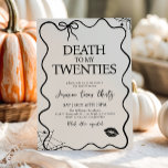 Death to My Twenties 30th Birthday Party Invitation<br><div class="desc">Say farewell to your twenties era in hauntingly chic style with our Death to My Twenties Halloween Birthday Invite. Featuring an elegant black-and-white design with spooky accents, this invitation is perfect for a sophisticated yet fun 'R.I.P. Twenties' celebration. Easily customize with your party details and let the mourning (and partying)...</div>