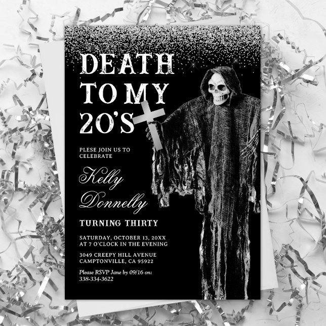 Death To My Twenties 30th Birthday Party Invitation (Creator Uploaded)
