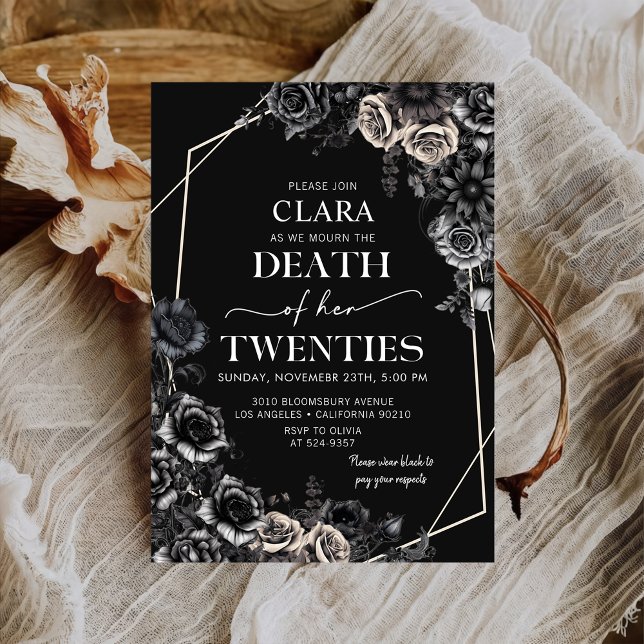 Death To My Twenties Floral 30th Birthday Invitation (Creator Uploaded)