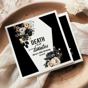 Death To My Twenties Floral 30th Birthday Party Napkins