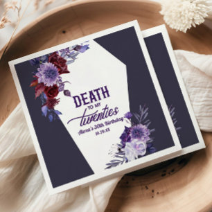 Death To My Twenties Floral 30th Birthday Party Napkins