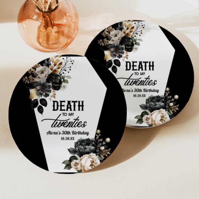 Death To My Twenties Floral 30th Birthday Party Paper Plates (Creator Uploaded)