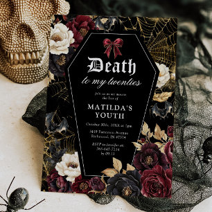 Death to My Twenties Gothic 30th Birthday Invitati Invitation
