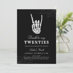 Death To My Twenties Gothic Halloween Birthday Invitation