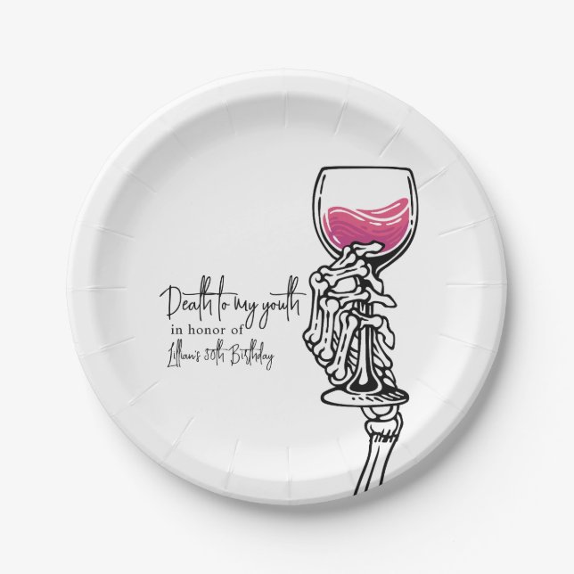 Death to My Youth Birthday Paper Plates (Front)