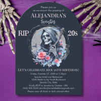 Death to My Youth Grim Reaper 30th Birthday Party Invitation