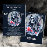Death to My Youth Grim Reaper 60th Birthday Party Invitation<br><div class="desc">Say goodbye to your fifties and embrace your sixties with this "Death to My Youth Grim Reaper 60th Birthday Party Invitation." Perfect for a fun, spooky 60th birthday celebration, this fully customizable invitation features the Grim Reaper, draped in black and holding his iconic scythe, surrounded by pink roses. The design...</div>