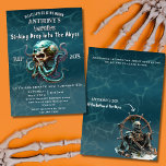 Death to My Youth Skull Kraken 30th Birthday Party Invitation<br><div class="desc">Mourn the end of your twenties and celebrate the start of your thirties with this Death to My Youth Skull Kraken 30th Birthday Party Invitation. This unique, fully customizable invitation is perfect for a 30th birthday party with a spooky, fun nautical twist. Featuring a skull Kraken (aka large evil octopus...</div>