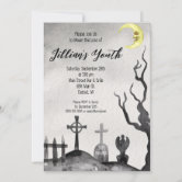 Coffin Party Invitation Editable Template, Here Lies My Youth