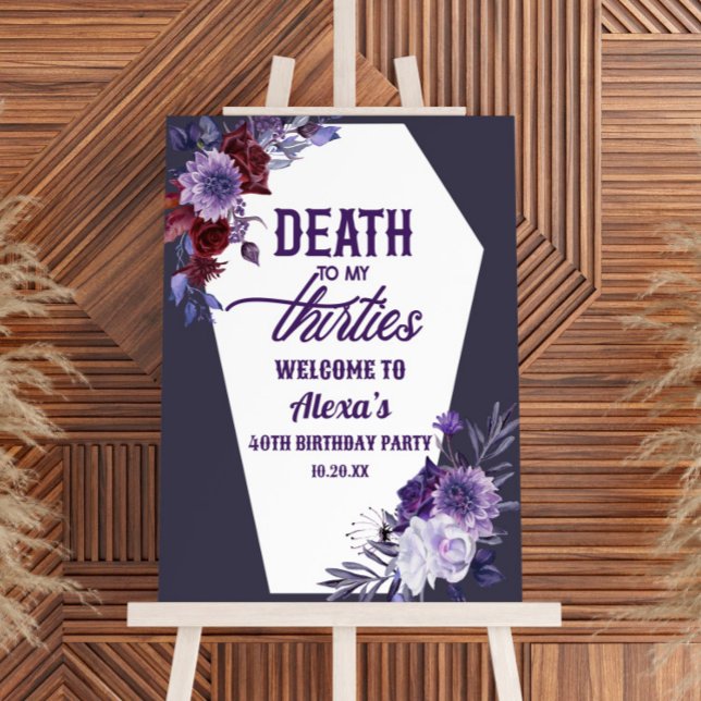 Death To Thirties 40th Birthday Party Welcome Sign (Creator Uploaded)