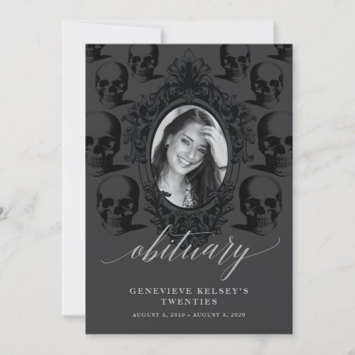 Death to Your 20s Obituary Card