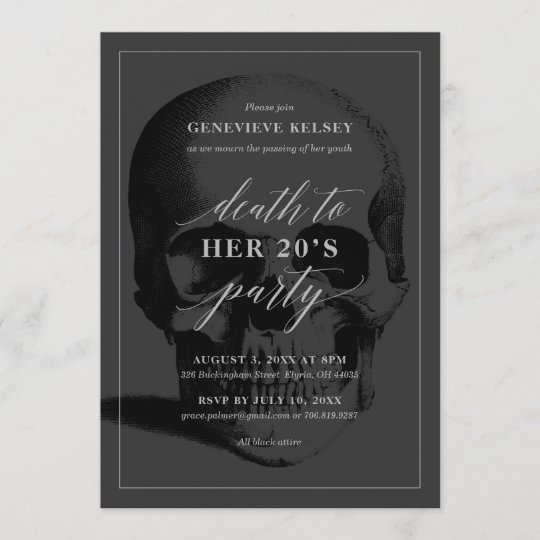 Death To My 20s Invitation Template Free