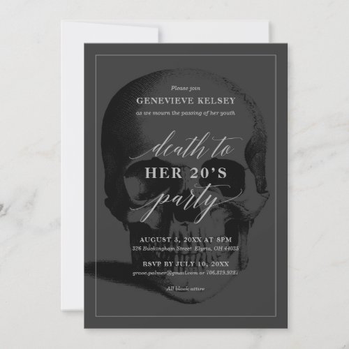 Death to Your 20s Party Invitation