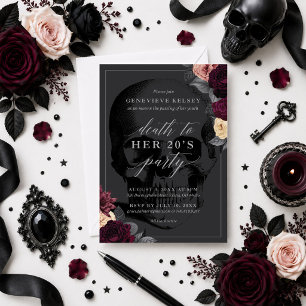 Death to Your 20's Party Invitation with Flowers