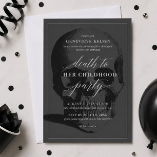 Death to Your Childhood 13th Birthday Party Invitation