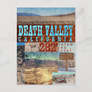 Death Valley, CA: 282' Below Sea Level - Postcard