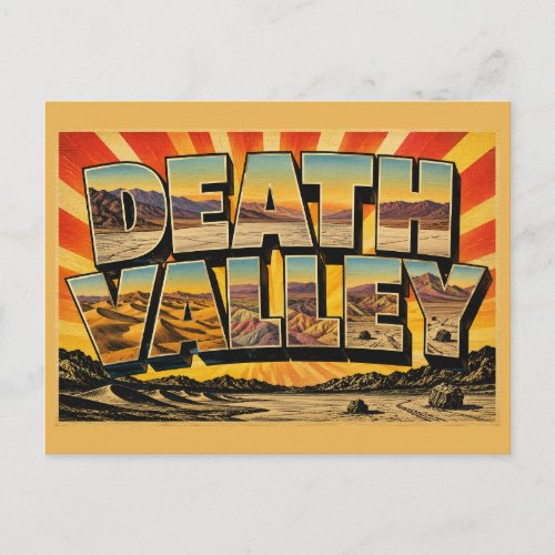 Death Valley California Desert Salt Flats Art Postcard