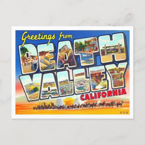 Death Valley California Vintage Big Letters Postcard
