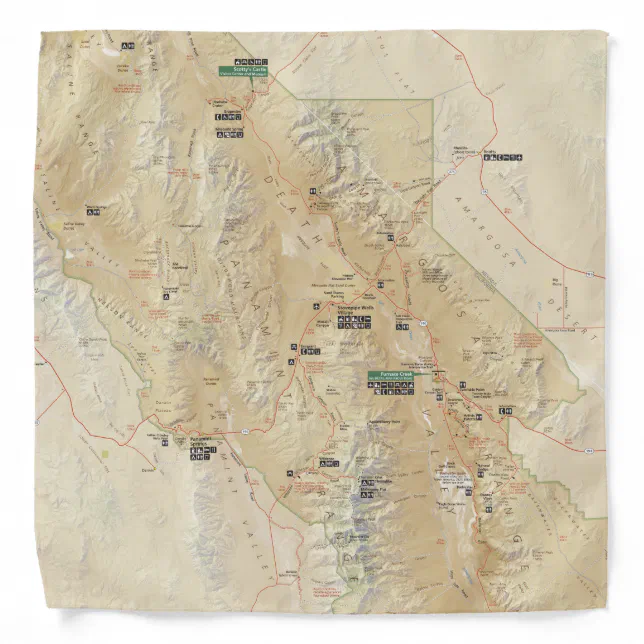 Death Valley map bandana | Zazzle