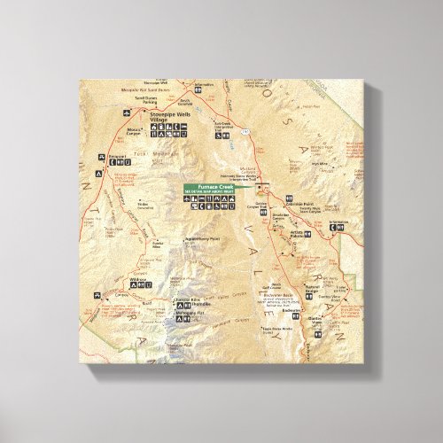 Death Valley map canvas print