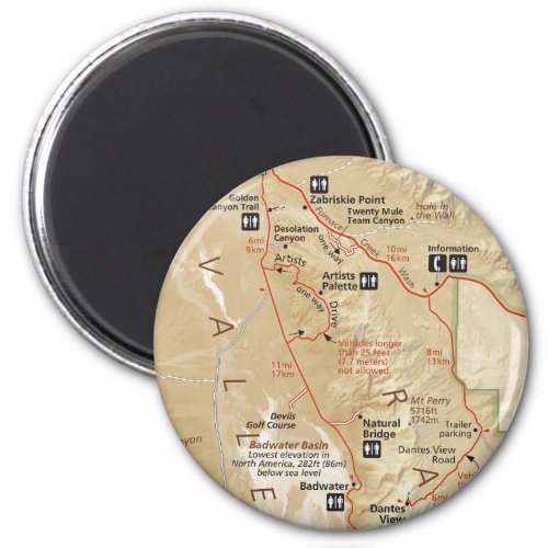 Death Valley map magnet