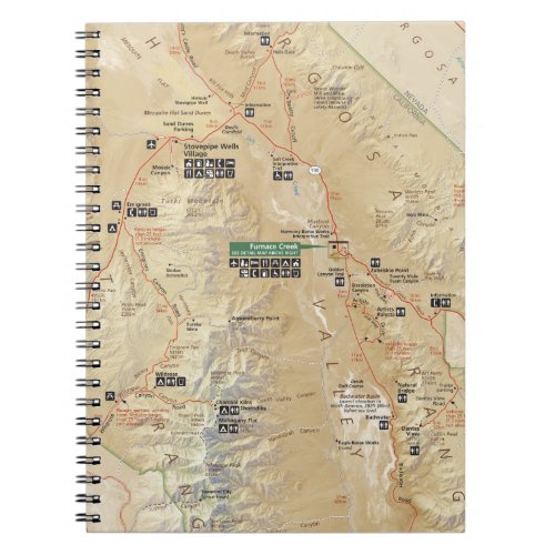 Death Valley map notebook