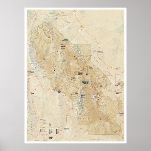 Death Valley map poster