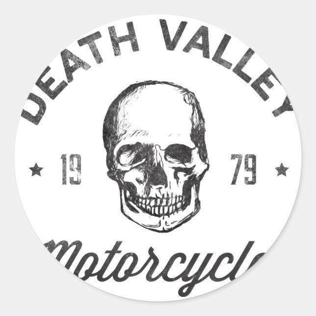Death Valley Motorcycles Classic Round Sticker (Front)