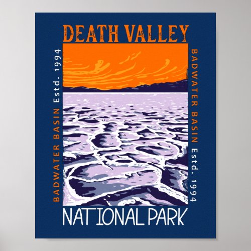  Death Valley National Park Badwater Basin Vintage Poster