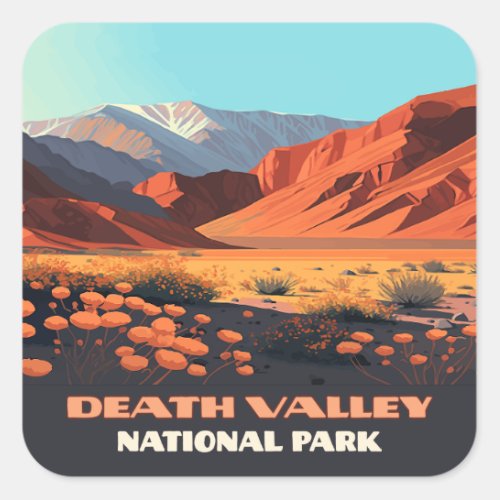 Death Valley National Park California Poppies Square Sticker