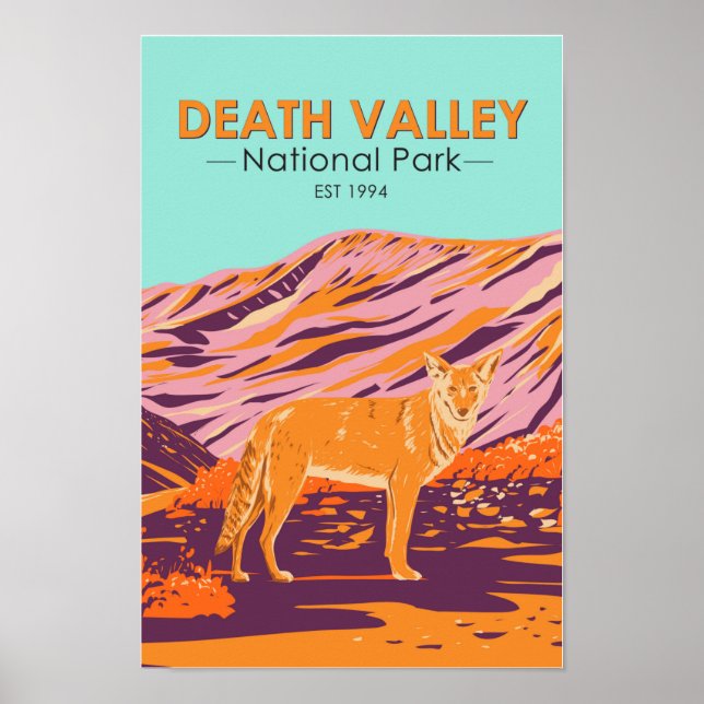  Death Valley National Park Coyote Vintage  Poster (Front)
