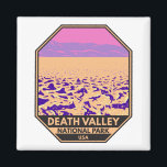 Death Valley National Park Devil’s Golf Course  Magnet<br><div class="desc">Death Valley vector artwork design. The park is known for Titus Canyon,  with a ghost town and colorful rocks,  and Badwater Basin’s salt flats,  North America’s lowest point.</div>