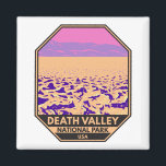 Death Valley National Park Devil’s Golf Course  Magnet<br><div class="desc">Death Valley vector artwork design. The park is known for Titus Canyon,  with a ghost town and colorful rocks,  and Badwater Basin’s salt flats,  North America’s lowest point.</div>