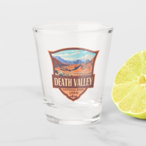 Death Valley National Park Illustration Retro Shot Glass