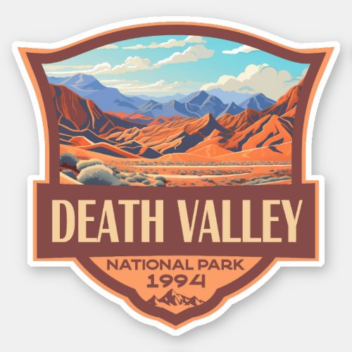 Death Valley National Park Illustration Retro Sticker