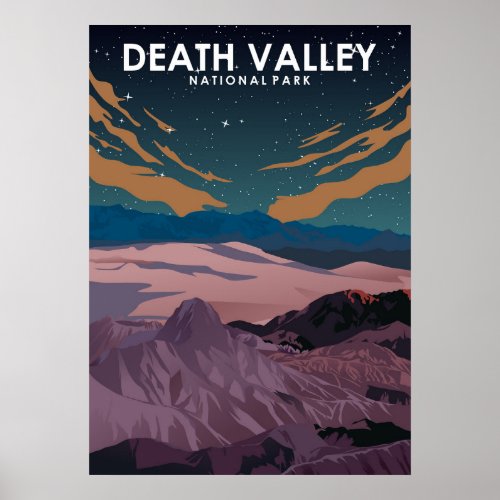 Death Valley National Park Minimal Travel Poster