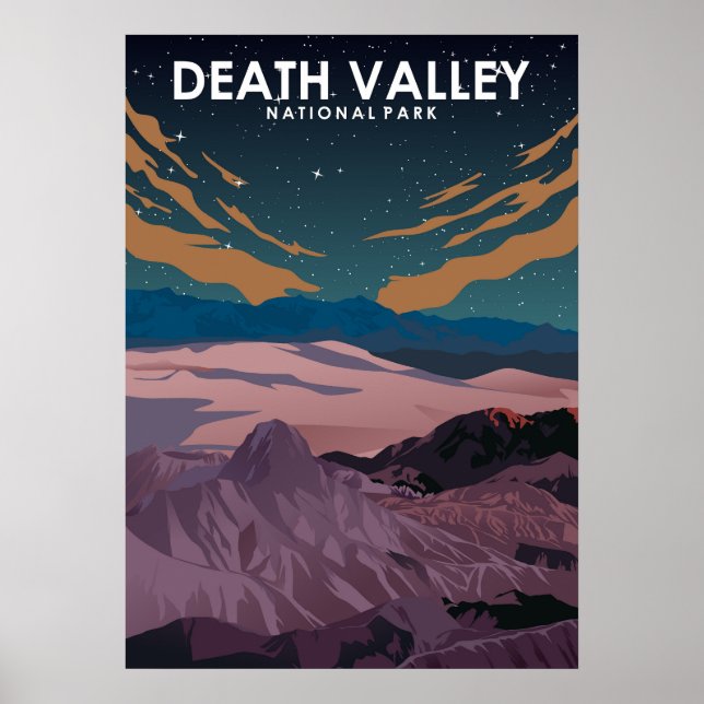Death Valley National Park Minimal Travel Poster (Front)
