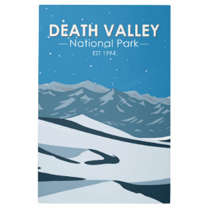 Death Valley National Park Night Sky Vintage  Metal Print