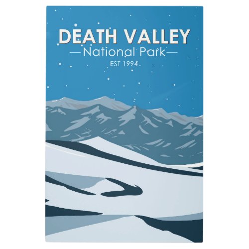  Death Valley National Park Night Sky Vintage  Metal Print