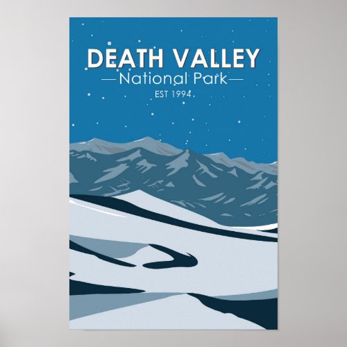 Death Valley National Park Night Sky Vintage  Poster
