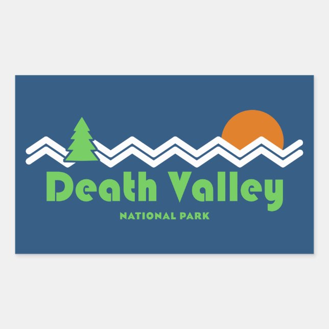Death Valley National Park Retro Rectangular Sticker (Front)